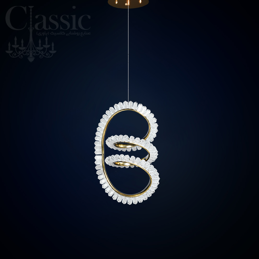 لوستر F853/1 هوشمند صوتی صنایع روشنایی کلاسیک